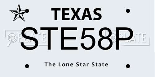 STE58P Texas License Plate