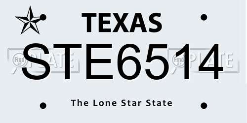 STE6514 Texas License Plate