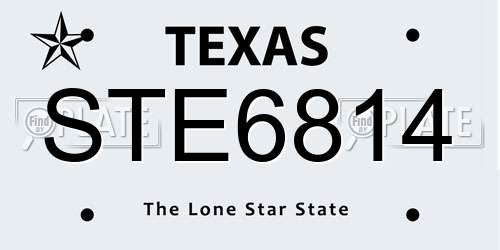 STE6814 Texas License Plate