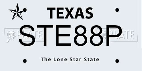 STE88P Texas License Plate