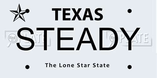 STEADY Texas License Plate