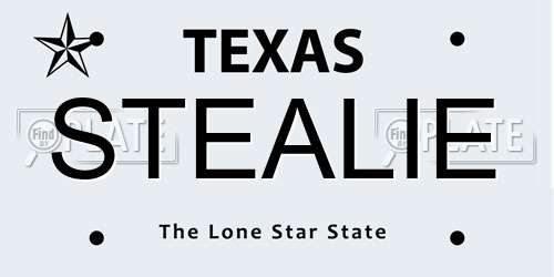 STEALIE Texas License Plate