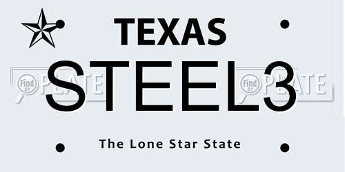 STEEL3 Texas License Plate
