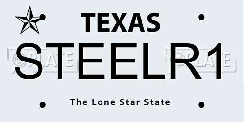 STEELR1 Texas License Plate