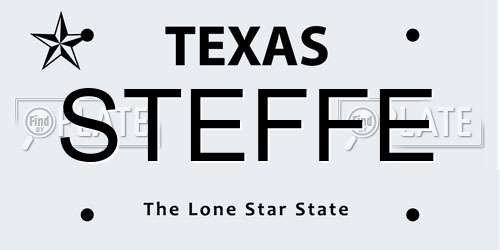 STEFFE Texas License Plate