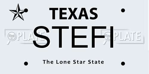STEFI Texas License Plate