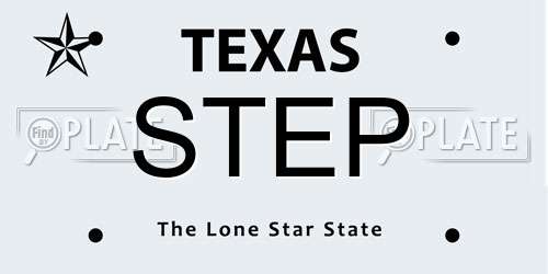 STEP Texas License Plate