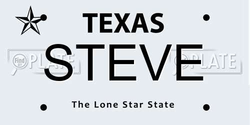 STEVE Texas License Plate