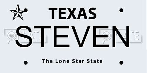 STEVEN Texas License Plate