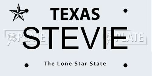 STEVIE Texas License Plate