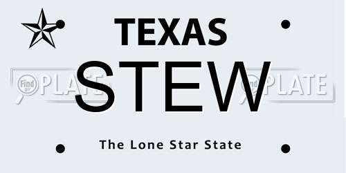 STEW Texas License Plate