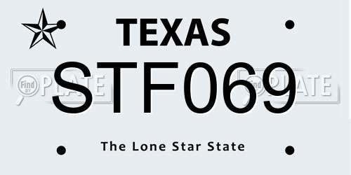 STF069 Texas License Plate
