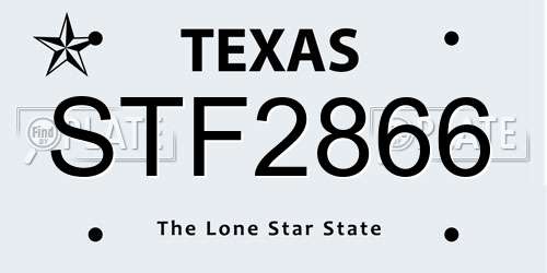 STF2866 Texas License Plate