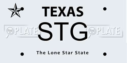 STG Texas License Plate