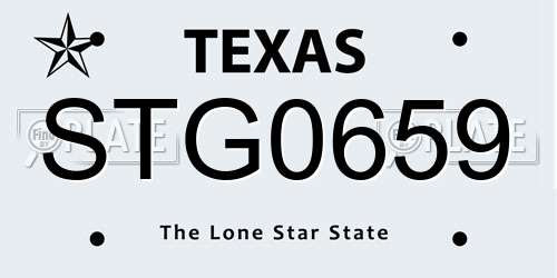 STG0659 Texas License Plate