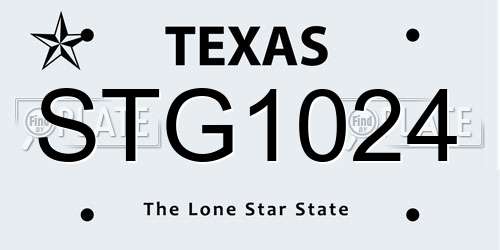 STG1024 Texas License Plate