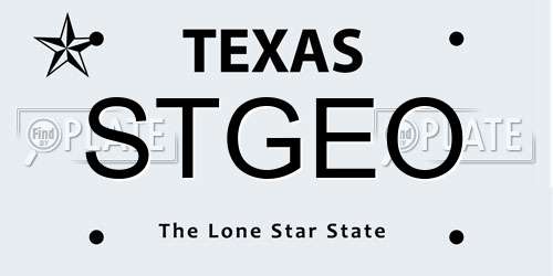 STGEO Texas License Plate