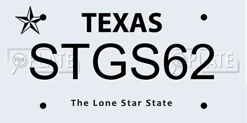 STGS62 Texas License Plate