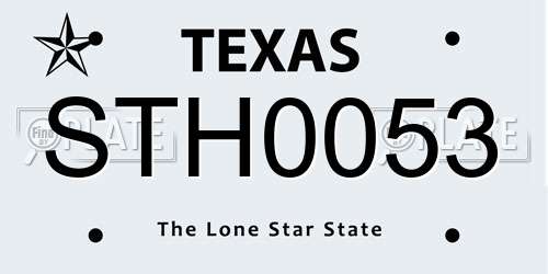 STH0053 Texas License Plate