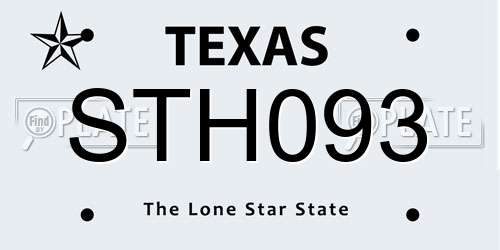 STH093 Texas License Plate