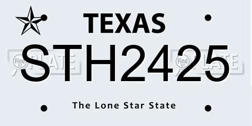 STH2425 Texas License Plate