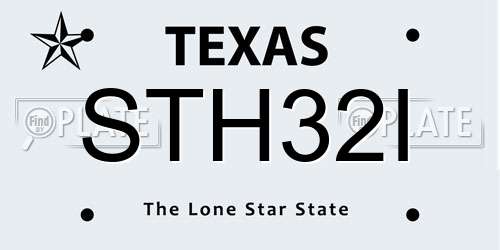 STH32I Texas License Plate