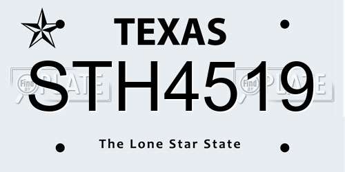 STH4519 Texas License Plate