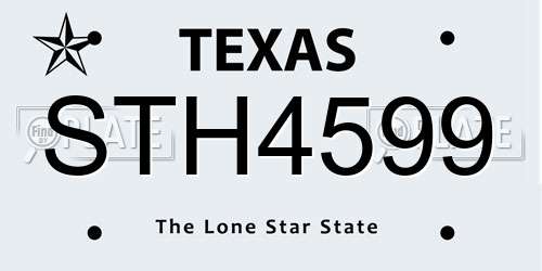 STH4599 Texas License Plate