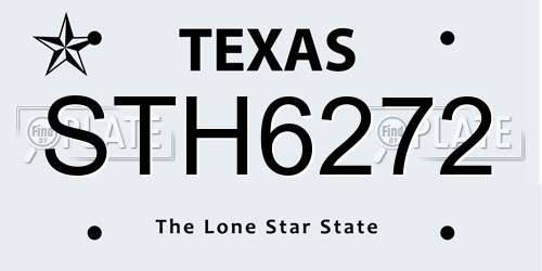 STH6272 Texas License Plate