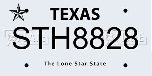 STH8828 Texas License Plate