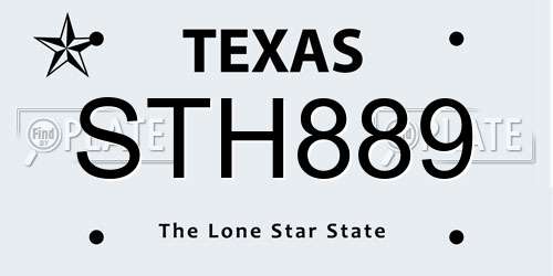 STH889 Texas License Plate