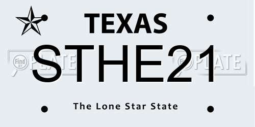 STHE21 Texas License Plate
