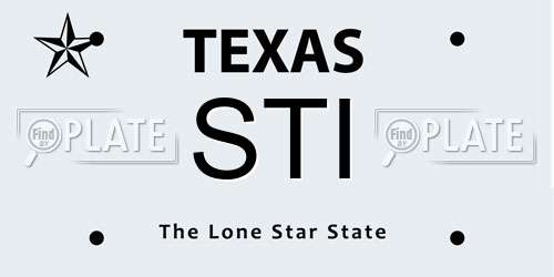 STI Texas License Plate