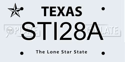 STI28A Texas License Plate