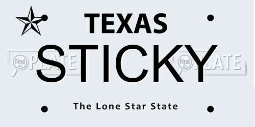 STICKY Texas License Plate