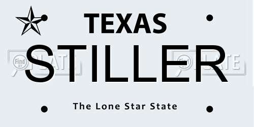 STILLER Texas License Plate