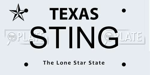 STING Texas License Plate