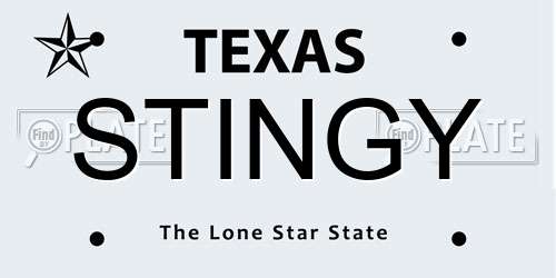 STINGY Texas License Plate