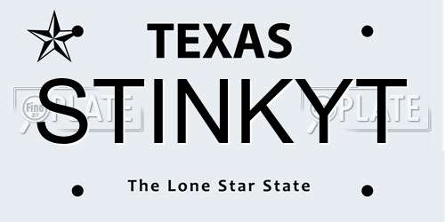 STINKYT Texas License Plate