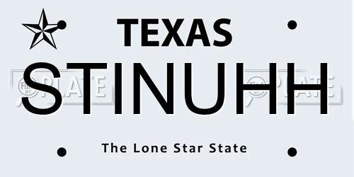 STINUHH Texas License Plate