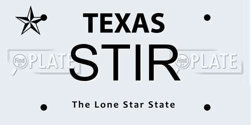 STIR Texas License Plate