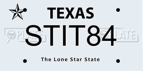 STIT84 Texas License Plate