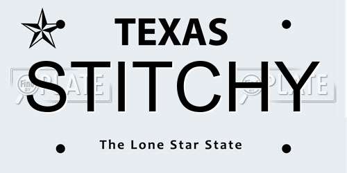 STITCHY Texas License Plate