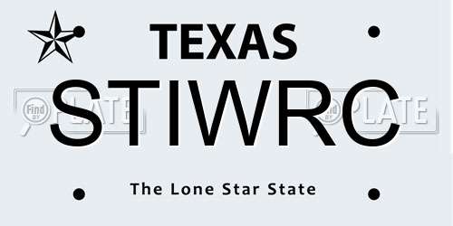 STIWRC Texas License Plate