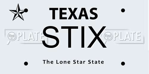 STIX Texas License Plate