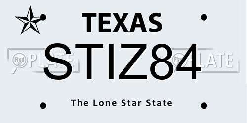 STIZ84 Texas License Plate