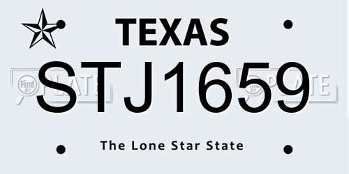 STJ1659 Texas License Plate