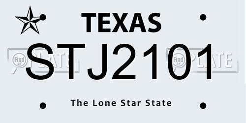 STJ2101 Texas License Plate