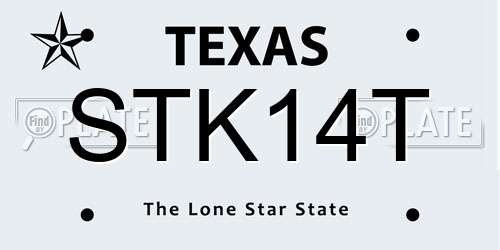 STK14T Texas License Plate