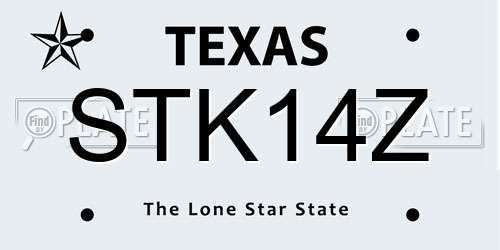 STK14Z Texas License Plate